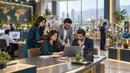 Illustrative corporate and industrial technology collaboration environment